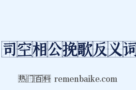 司空相公挽歌反义词是什么意思的图片